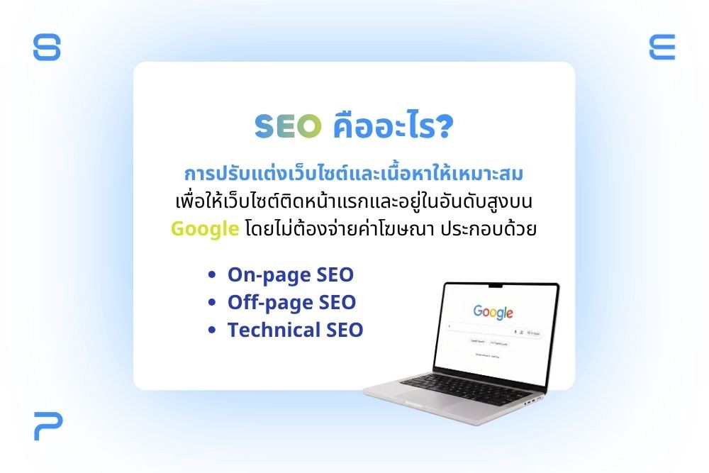 SEO คือ การปรับแต่งเนื้อหาและโครงสร้างเว็บไซต์ให้ดีขึ้น